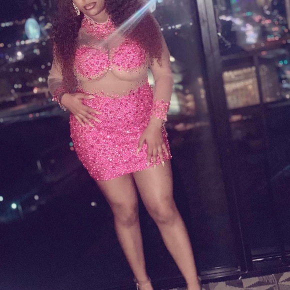 Pink crystal birthday dress